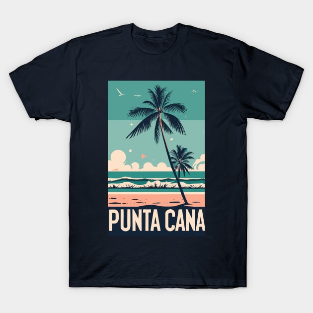 A Vintage Travel Art of Punta Cana - Dominican Republic T-Shirt by goodoldvintage